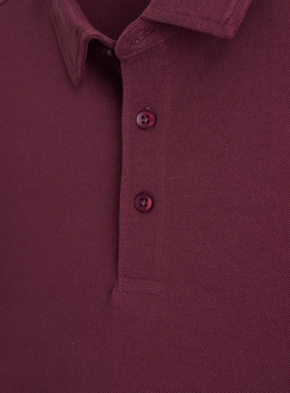 Dark Red Long Sleeve Pique Polo Shirt XL - Image 4 thumbnail